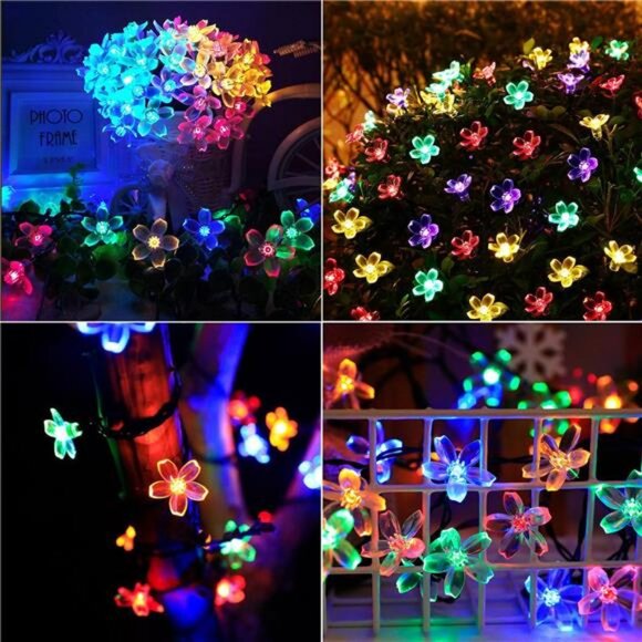 Solar String Flower Lights Outdoor 100 LED 40Ft Multi-Color Fairy Lights - Picture 2 of 7